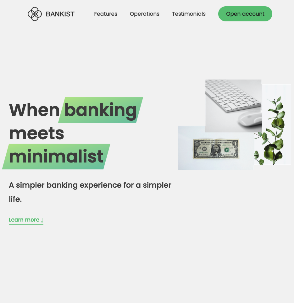 Bank Business Home Page